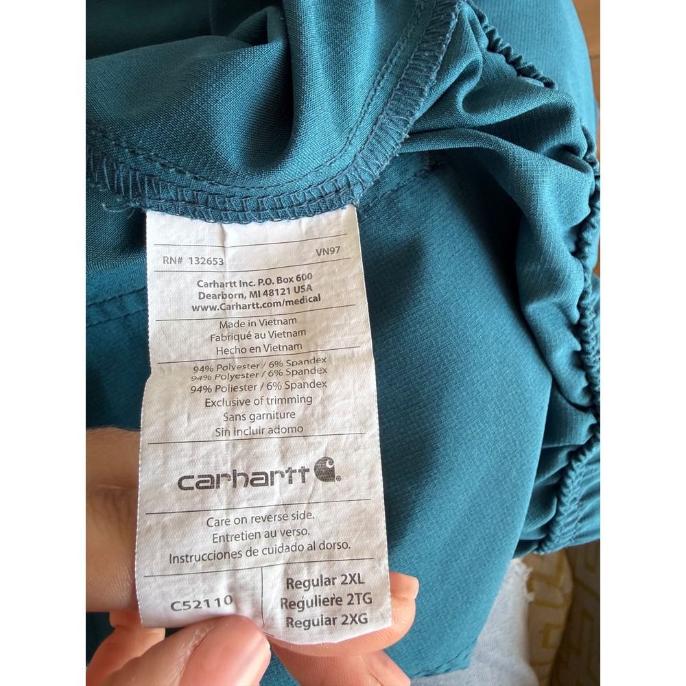 Carhartt Liberty Scrub Pants Womens 2XL Teal Blue Cargo Medical Nursing C52110 - Picture 4 of 5